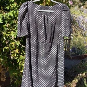 Short-sleeve rayon shift dress